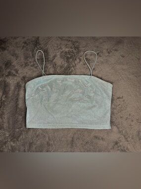 MARBLE Sparkly Light Blue Spaghetti Strap Tube Top